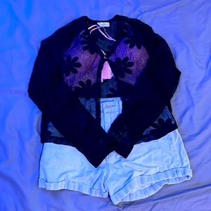 Daisy Lace Crop Cardigan